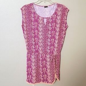 Lascana Boho Multi Print Crochet Hem Mini Dress